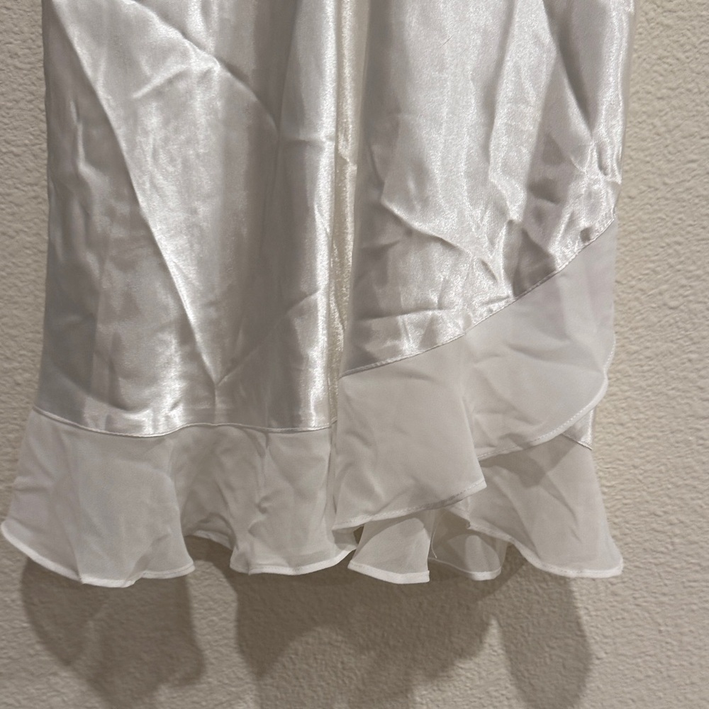 Oscar de la Renta White Lace Trim Chemise - Picture 5 of 9